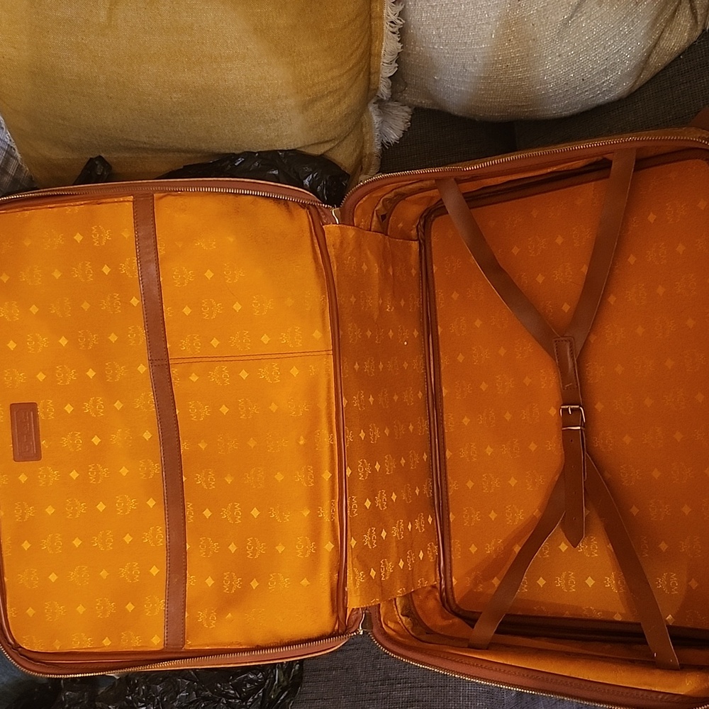 MCM Cognac Visetos Weekender Bag Vintage Made In Germany Unbranded Chains Added - Picture 13 of 17